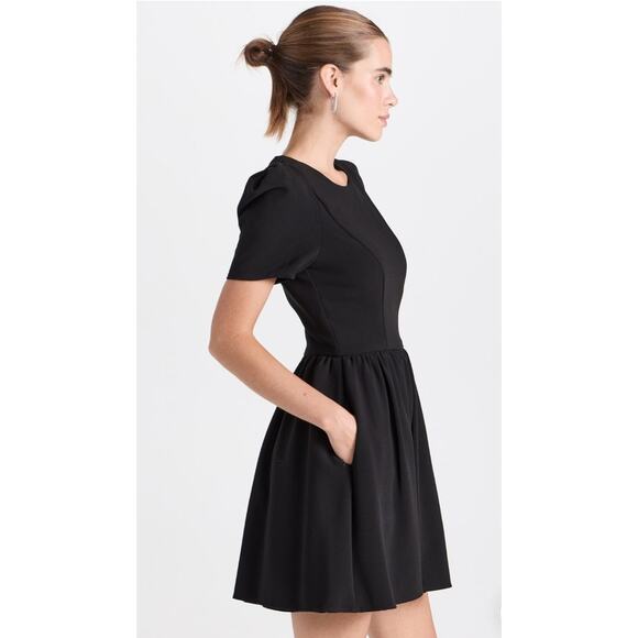 NWT Black Halo Black Crepe Chadwick Mini Dress Short Sleeve Round Neck Size 6 - Picture 15 of 16